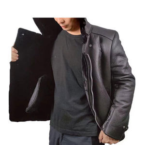 Classic <b>Men's</b> <b>Leather</b> <b>Jacket</b> Stand Quick Dry Breathable Premium Stitching Stylish Winter Coat Streetwear High Street Style - Product Image 6