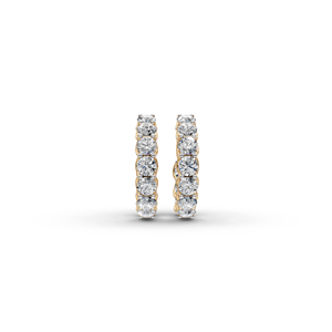 20 Pcs Everyday 925 <b>Silver</b> Round Brilliant Cut Claw Setting <b>Hoop</b> Earrings Gold Plated 14K 18K Rose Gold Main Zircon Pearl - Product Image 2