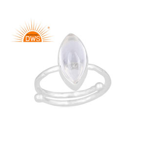 Best Selling Fine Sterling Silver Natural <b>Crystal</b> Quartz Gemstone Stackable <b>Ring</b> Custom Jewelry For Women Gift For Her - Product Image 1