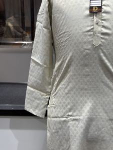 Exquisite Silver Jacquard <b>Men</b>’s Sherwani <b>Kurta</b> Indian Pakistan Woven Ethnic Suit for Formal Reception & Party Wear Wholesale - Product Image 3