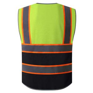 Gilet de sécurité réfléchissant en maille polyester à logo personnalisé, très visible, fluorescent, vêtements de sécurité pour le travail - Product Image 2