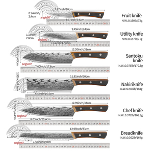 Commandes en gros personnalisées ensemble de services OEM ODM couteau en acier inoxydable Pakka manche en bois ensemble de couteaux de cuisine de style japonais - Product Image 5