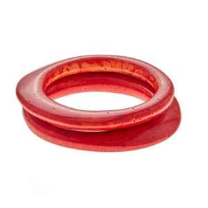 Bracelet en résine au tempérament affirmé, bague géométrique irrégulière unie, bijoux faits à la main pour femmes, couleur et taille personnalisables - Product Image 1