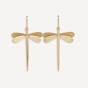 CUCOCUCA YXQ E246 Pendientes colgantes de libélula dorada de acero inoxidable chapado en oro para conjuntos de primavera/verano con envío en 48h a la UE - Product Image 1