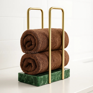 Toallero de Metal dorado con Base de mármol, toallero de baño con estilo, organizador de toallas de encimera, diseño de lujo, Exportación al por mayor - Product Image 3