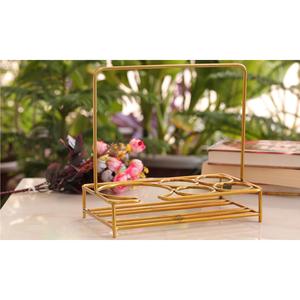 Support de bouilloire en laiton fait à la main IndianArtVilla avec 4 supports en verre pour la maison et le restaurant - Product Image 3