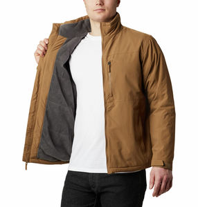 Veste isolée marron pour homme, fermeture éclair, coupe-vent léger, imperméable, veste d'extérieur pour la randonnée, les voyages, l'automne, l'hiver, décontractée - Product Image 6