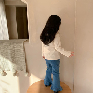 กางเกงยีนส์บูตคัต FP336จีบสำหรับเด็กผู้หญิงกางเกงยีนส์ซักได้ - Product Image 5