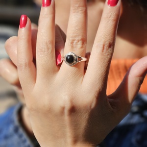 Beautiful <b>Black</b> <b>Onyx</b> Silver Gemstone <b>Ring</b> Best Gift for Christmas - Product Image 1