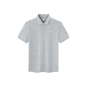 Polo ERKE para Hombre, 100% Poliéster Microfibra, Color Gris Jaspeado Claro, Transpirable, Talla XL, con Bordado Oscuro, Técnica Oxford - Product Image 1