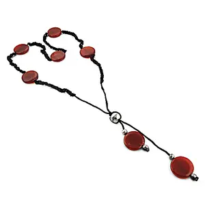 Collier en perles rouges fait main pour femmes, cadeau religieux tendance et bijoux de fête (chaînes en acier inoxydable et en alliage) - Product Image 1