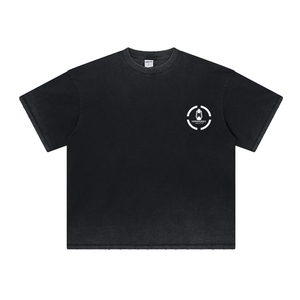 Vintage Acid Wash 275GSM Heavyweight Cotton Oversized Men's T-Shirt Silk Screen DTG Graphic Printed para hombre - Product Image 2