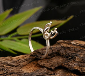 Handmade 925 Sterling Silver Minimalist Pre Notched 5-10mm Round V Prong Ring <b>for</b> Gemstone & CZ Setting Engagement Jewelry Band - Product Image 1