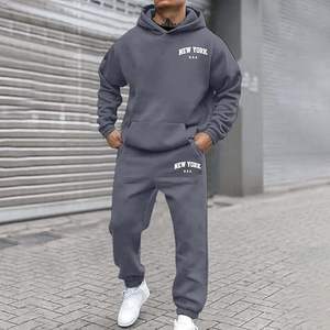 Jogger Pantalones de chándal y Sudadera con capucha Conjunto Chándales de chándal para hombres Logotipo de impresión personalizada 2 piezas French Terry 100% algodón - Product Image 1