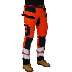 Moda de invierno Hi Vis Pantalones DE TRABAJO Cinta reflectante Seguridad Jogging Pantalones Múltiples colores Poliéster Ropa de trabajador con logotipo personalizado - Product Image 4