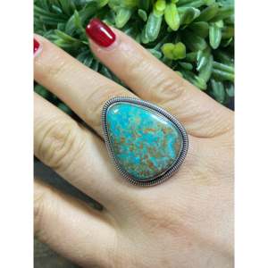 Wydell Billie Royston <b>Turquoise</b> Sterling Silver Adjustable <b>Ring</b> Size 9.25 - Product Image 2