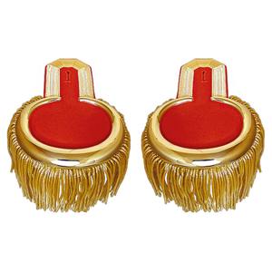 Épaulettes de gala de haute qualité, brodées, à coudre, en tissu, épaulettes de gala argentées, simples, en forme de croissant, pointues - Product Image 3