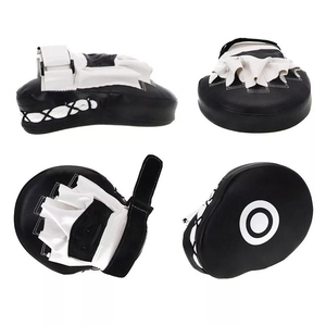 SI-FM-018ป้องกันหนังสำหรับฝึกชกมวยเป้าโค้งสีดำขาวสำหรับมืออาชีพ - Product Image 5