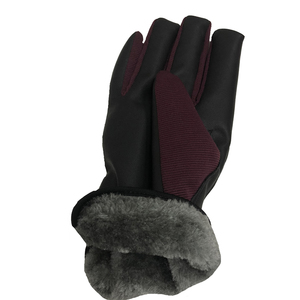 Guantes mecánicos de trabajo de maquinista de tela roja Plam de cuero sintético lavable - Product Image 6