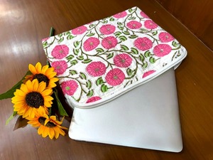 Pour N blanc fait à la main pur 100% coton moderne Durable ordinateur portable manchon bloc impression matelassé étanche protecteur poignée affaires - Product Image 2