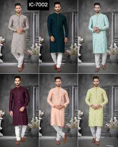ชุดสไตล์อินเดียสำหรับผู้ชายเสื้อผ้าแบบดั้งเดิมมีไซส์ใหญ่พิเศษพร้อมชุดเทศกาล - Product Image 4