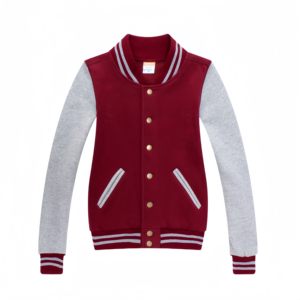 Veste universitaire décontractée pour hommes, col baseball chic, veste à blocs de couleurs pour l'école - Product Image 1