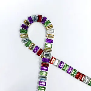 Hot sale Colorful custom chain with Rhinestone