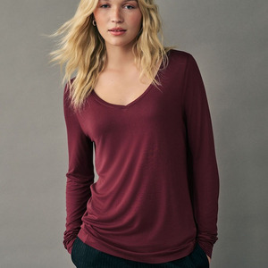 เสื้อยืดแขนยาวผ้าคอตตอนเนื้อนุ่มสำหรับผู้หญิงสำหรับผู้หญิงเสื้อยืดคอกลมทรงสลิมฟิตสำหรับฤดูร้อน - Product Image 1