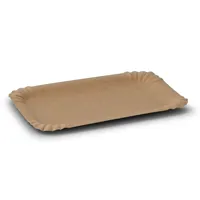 Assiettes en papier kraft rectangulaires jetables biodégradables 13x20 cm pour le pain et la pâtisserie, vente au détail et service - 1000 pcs/carton