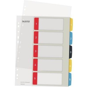 Leitz Cosy - Bandejas de Archivo Extra Anchas DIN A4, Numeradas del 1 al 5, de Polipropileno Multicolor - Product Image 1
