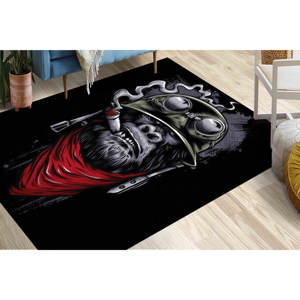 พรมพิมพ์ลาย: ลายลิงทันสมัยสำหรับของขวัญขึ้นบ้านใหม่ ตกแต่งห้องแมนเคฟ พรมเชนิลล์ - Product Image 1