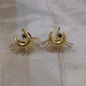 Lujo doble perforado latón borlas oreja alambre 18K chapado en oro cobre aro pendientes joyería de moda de F S Internacional - Product Image 6