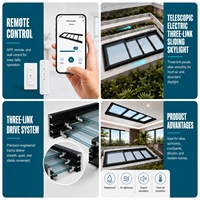 Toit de véranda télescopique intelligent électrique rétractable en alliage d'aluminium, étanche et résistant aux ouragans pour villa