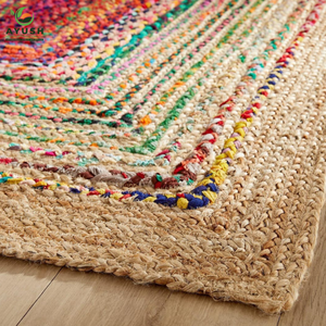 Tapis d'entrée lavable imprimé sur mesure, tapis en jute fait main, écologique, pour chambre à coucher et salon - Product Image 5