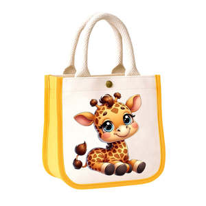 Sac fourre-tout en toile écologique pour enfants Girafe - Amusant et fonctionnel, capacité moyenne, rangement pour enfants toutes saisons - Product Image 1
