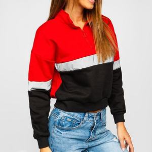 Sweat à col rond 3 couches sans couture French Terry pour femme 100% coton à séchage rapide respirant à manches longues - Product Image 6