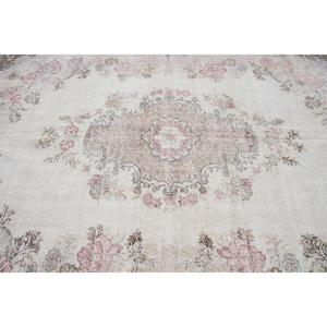 Tapis vintage 7x9,9 pieds, grand tapis turc, tapis persan blanc - Product Image 4