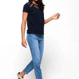 New Design 2024 Women Embroidered T <b>Shirts</b> O-neck Women T <b>Shirts</b> Made in Pakistan Embroidered Women T <b>Shirts</b> - Product Image 2