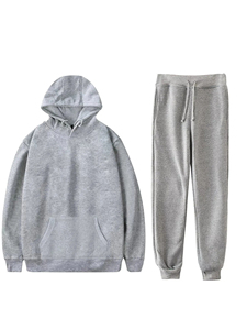 Ensemble de survêtement d'hiver en polaire rose pour homme, avec logo personnalisé, sweat à capuche et pantalon de jogging, tenue décontractée deux pièces, 100% coton - Product Image 4