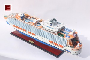 Modèle de bateau en bois 3D peint de style nautique, haute qualité, faible MOQ, conception personnalisée approuvée par le fabricant GIA NHIEN, modèle Harmony Seas - Product Image 4