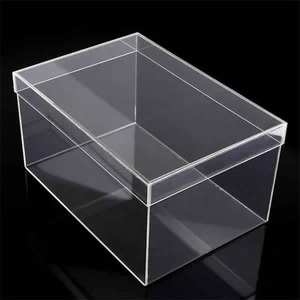 Caja de acrílico transparente de grado alimenticio, cajas cuadradas de plástico para dulces pequeños con tapa - Product Image 1