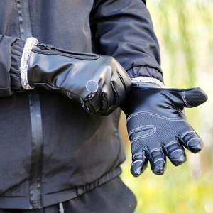 ถุงมือหนังแกะสีดำแนววินเทจแห้งเร็วน้ำหนักเบา2026สำหรับเดินทางกีฬาฤดูหนาวขี่จักรยานตกปลา - Product Image 3