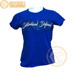 Venta al por mayor personalizada Zeta Phi Beta mujeres camiseta hermandad ropa algodón camisetas más finas mujeres fraternidad prendas - Product Image 1