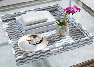 Plateau de Table à dîner en forme de rectangle fantaisie Résine et flore de haute qualité Incrustation d'os Plats de service Assiettes Design attrayant - Product Image 3