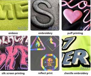 Sweat à capuche brodé zippé délavé à l'acide en éponge française personnalisé pour hommes imprimé d'automne Techniques de teinture unie Boxy Crop Zip ups - Product Image 5