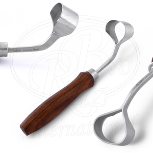 Rizbro International para Faca de Casco em Aço Inoxidável J <span class=keywords><strong>2</strong></span> Lâmina Reutilizável com Cabo de Madeira Ferramenta de Corte de Casco Equino ISO CE - Product Image 1