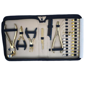 Kit d'outils d'installation et de retrait d'extensions de cheveux en or de luxe, ensemble de coiffure professionnel complet - Product Image 6