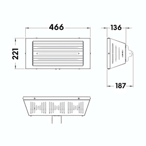Rejilla de Calefacción de Pared 466 x 221 x 187 mm de Metal para Calentador de Pared Doméstico - Product Image 1