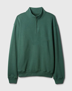 Vente en gros personnalisé Sweat-shirt épais 100% coton pour hommes Streetwear surdimensionné à fermeture éclair avec logo brodé bouffant 3D - Product Image 3