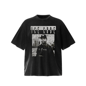 2024 camisetas gráficas de color negro ajustadas 100% camisetas de algodón, camiseta Vintage, camiseta de 300 gsm camisetas personalizadas para hombres - Product Image 1